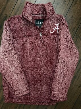 boxercraft Maroon Sherpa Half-Zip Pullover with Alabama A Patch